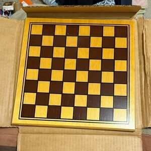 Vintage No. 131 Chess Board - Brown and Yellow -(Board Only)